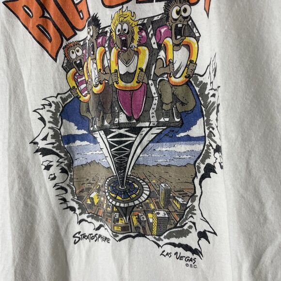 90s Rare VTG I Survived Big Shot Stratosphere Las Vegas Shirt Sz M Made USA - Picture 3 of 9